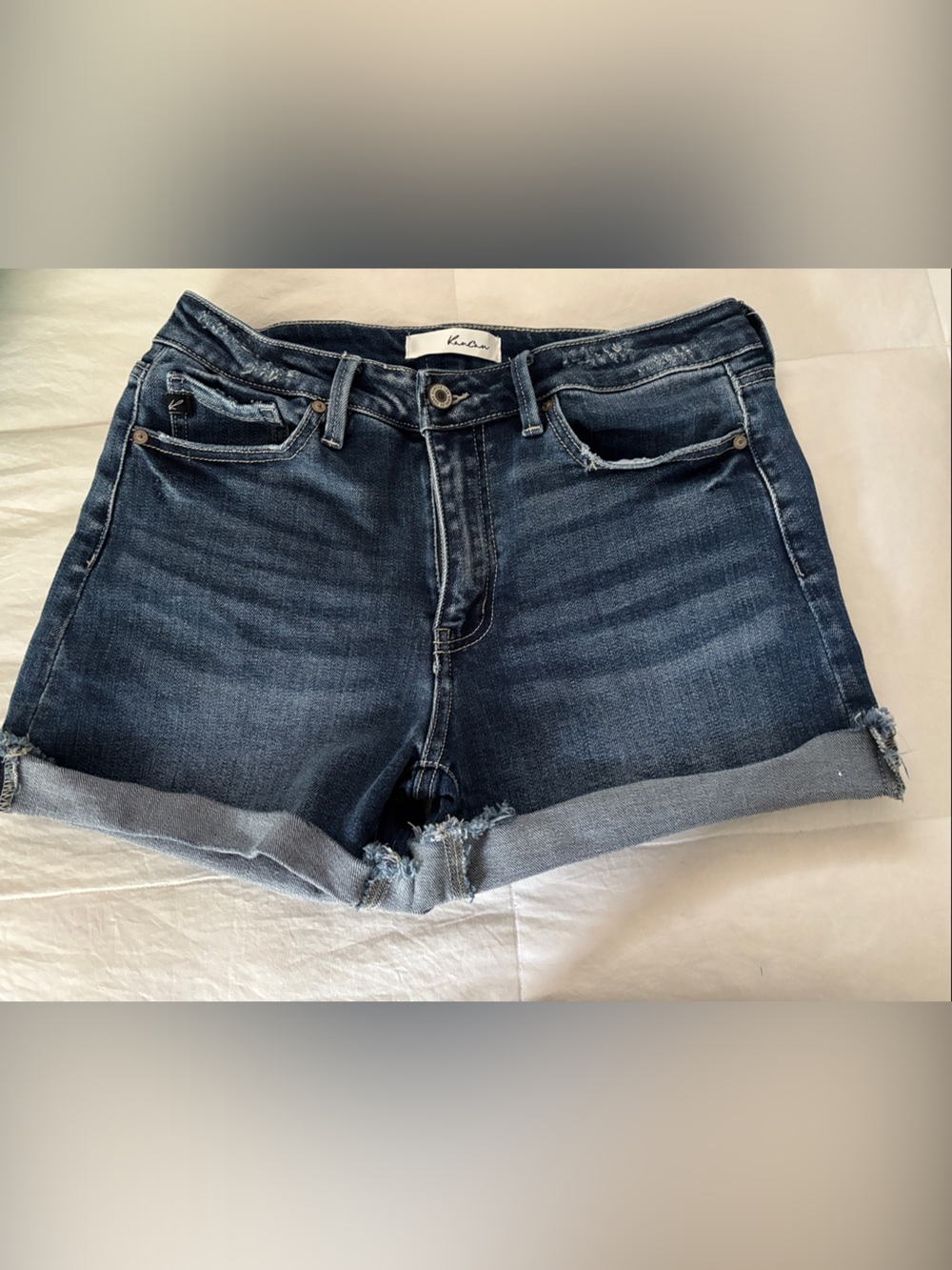 Ksubi Dark Blue Boyfriend Jeans with Cuffed Hem